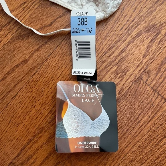 NWT Olga Simply Perfect Lace Underwire Bra 38B - Picture 5 of 5